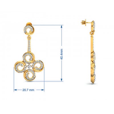 Contemporary Club Diamond Danglers